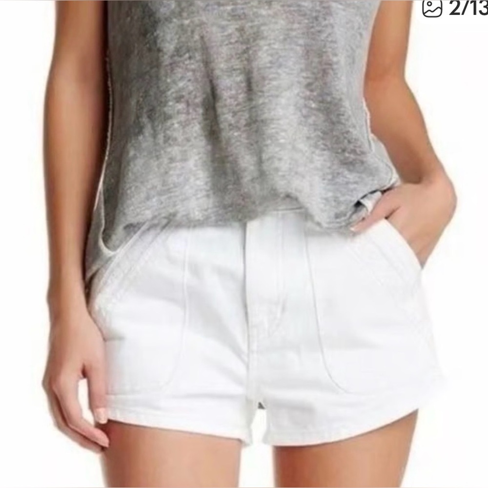 Free People White High Waisted Denim Shorts